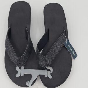 Faded Glory Black Flip-Flop Sandals Large 9/10